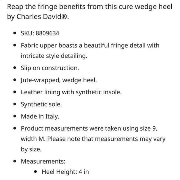 NIB 249.00 CHARLES DAVID STRAW WEAVED WEAGED HEELS 61/2 - Picture 5 of 5